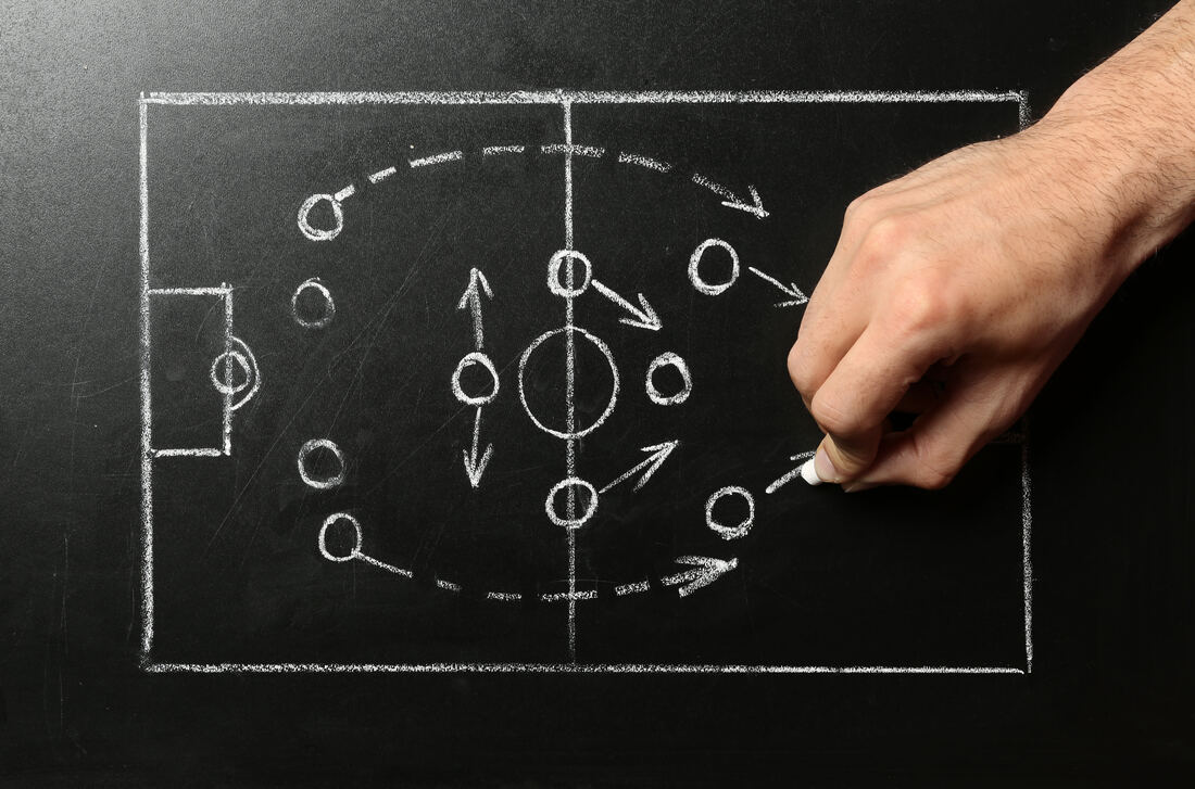 Plan de juego en pizarra